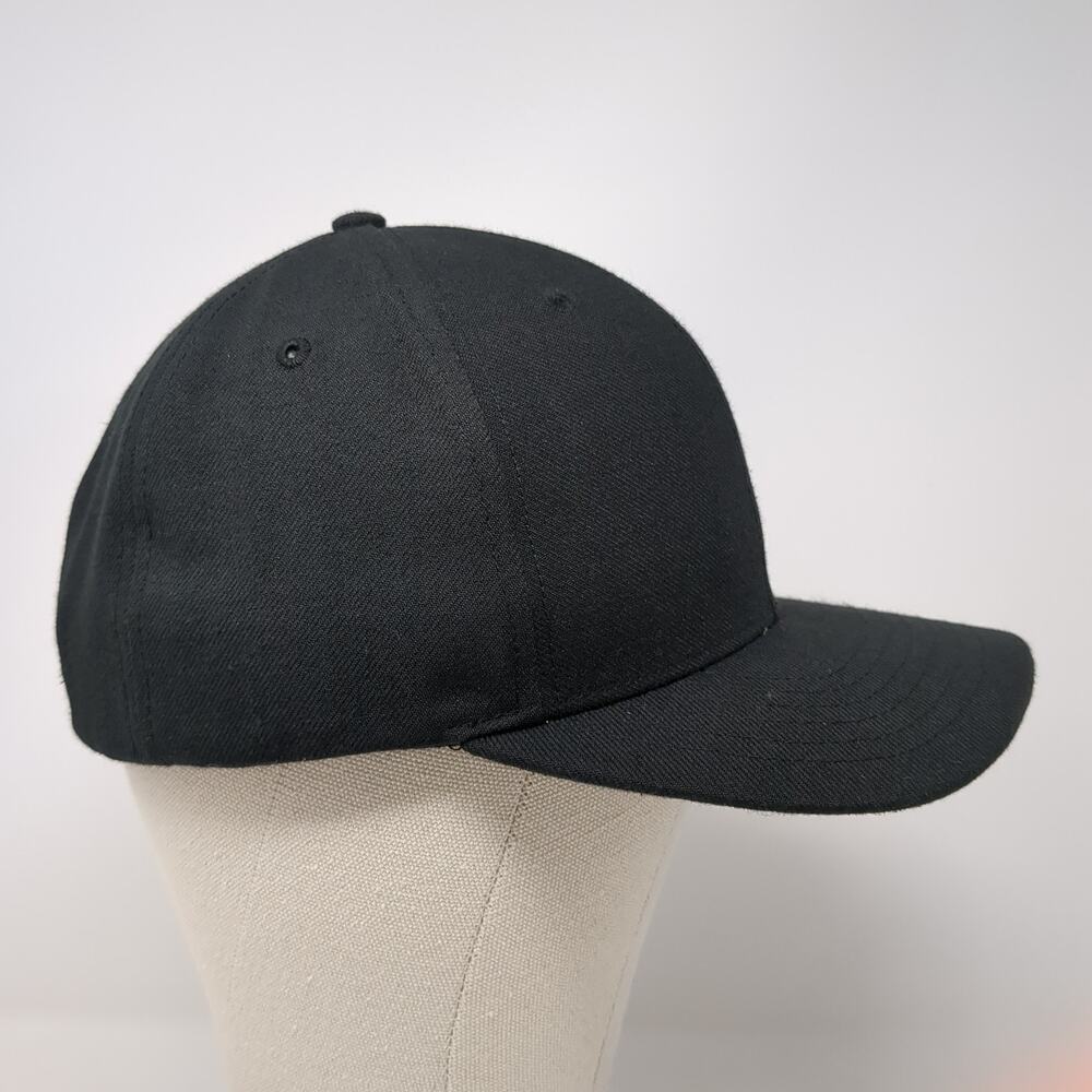 Richardson Strapback Baseball Hat Solid Black Lar… - image 5